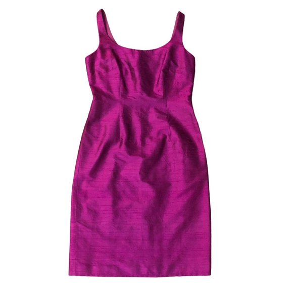 Vintage Laundry by Shelli Seagal Dress Womens 4 Used Magenta Silk - Picture 5 of 16